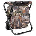 Kikerike Backpack Stool Cooler Chair Heavy Duty 300 LBS Max Load Portable Lightweight Stool Backpack Folding Fishing Cooler Seat for Camping Hunting Fishing - Woodland - color: Woodland