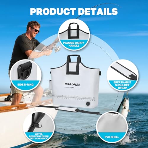 MORXPLOR Fish Bag Heavy Duty Tournament Fishing Weigh in Bag 26x23 19x34 inches - color: 23inch Dark Grey