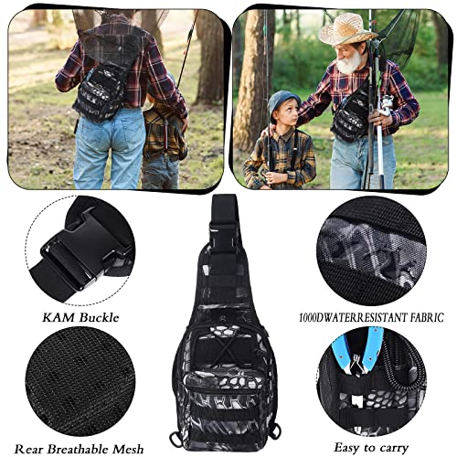 Hungdao 7 Pcs Fishing Backpack Tool Kit Fish Gear Fish Hook Pliers Remover Digital Scale Gripper Sheath Lanyards Hook Separator for Saltwater Freshwater Fishing Men Gift - style: Anaconda Style