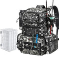 Piscifun Fishing Tackle Backpack with Rod Holders & 4 Tackle Boxes, 42L Outdoor Fishing Bag with Waterproof Rain Cover - color: Camouflage