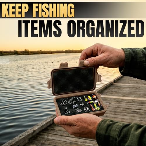 2 Pcs Small Waterproof Box – Compact Size, Lightweight, Easy Carry Geocache Containers 4.92x2.95x1.53", Tether Loops, Foam Padding – Small Hard Case with Foam for Hiking, Travel, Camp & Fishing Gear
