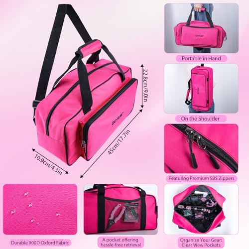 Goture Pink Fishing Rod and Reel Combo - ML Action Spinning Reel Pole with Pink Bag - Telescopic Rod Kit for Starter Travel Saltwater Freshwater, Gift for Woman - color: Pink Pole - Duffle Bag without Bottle Opener, size: 7FT/2.1M