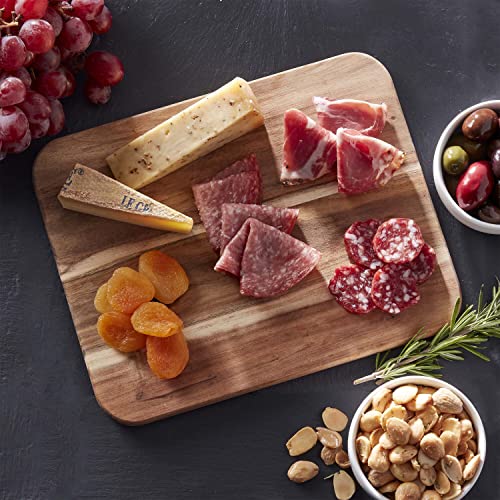 Farberware Acacia Wood Cutting Board, 8" x 10" - Reversible Charcuterie Board for Kitchen Prep, Chopping Meats & Veggies, Gentle on Knives, Kitchen Starter & Gift Essential