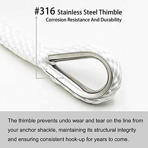 Young Marine Anchor line Anchor Rope Solid Braided Multifilament Polypropylene 3/8'' x50 - size: 3/8" x 50'
