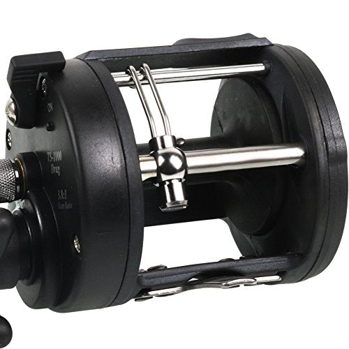 Sougayilang Conventional Reel – 27LB Max Drag,Saltwater Inshore Surf Trolling Reel for Catfish, Musky, Bass, Salmon/Steelhead, Striper – Heavy Duty Round Baitcasting Fishing Reel - color: black-right handle, size: 3000