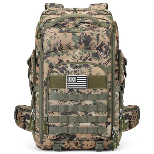 Maelstrom Tactical Backpack for Men, Water Resistant 40L Military Bag | Molle System, 900d Polyester, Laptop Pocket, Load Compression, Tripod Straps, For Hunting, Travel, Hiking,Gym, Camping - color: D.camouflage Green