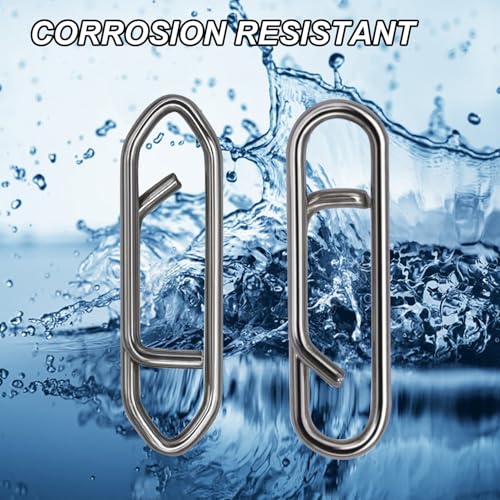 Fishing Power Clips, 200pcs Fishing Speed Clips for Fishing Lure Quick Change, High Strength Stainless Steel Clips Snap Freshwater Saltwater Crankbait Popper Lure Connector Tackle