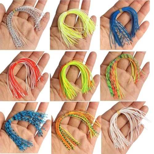 30 Bundles/Bag Mixed Color Silicone Skirts for Spinnerbait Buzzbait Rubber Wire Bait Jig Lures Squid Skirts Fly Tying Material