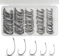 200pcs Barbless Fishing Hooks Kit Curve Shank Barbless Hook Carp Trout Circle Crank Fly Tying Fishing Hooks Leader Bait Rigs Fishing Accessoires Freshwater Saltwater