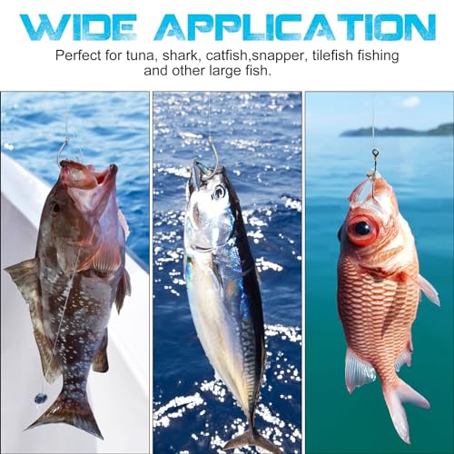 Circle Hooks Saltwater Fishing Hooks, 20pcs in-line Circle Hooks Wide Gap Tuna Circle Hooks Stainless Steel Short Shank Fishing Hooks Big Game Circle Hooks for Catfish Bluegill Tuna Bass
