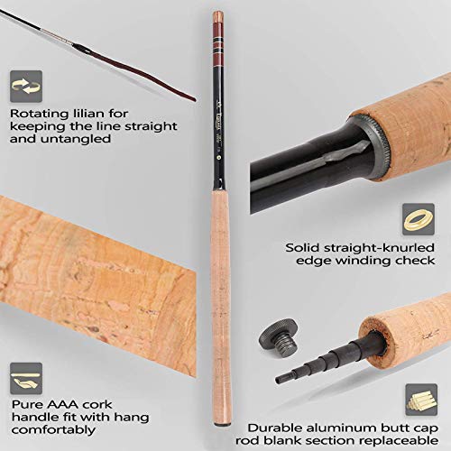 Maxcatch Tenkara Fly Fishing Rod and Combo 7:3 Action, 9/10/11/12/13ft/Triple Zoom 8'10''/9'9''/10'6'',10'8''/11'10''/12'9'' - color: Rod Combo, size: Triple-Zoom:10'8''/11'10''/12'9''