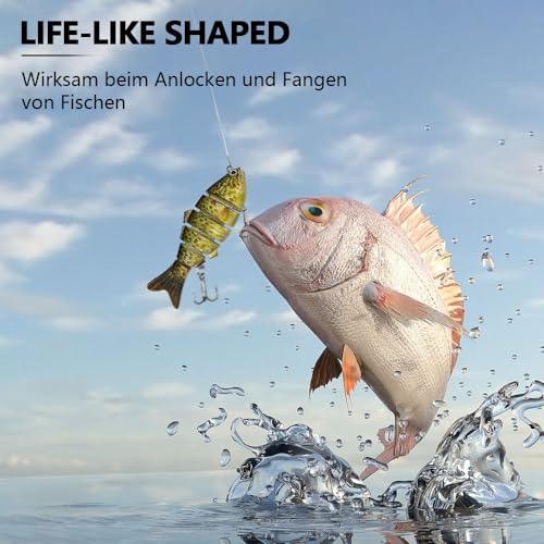 Fishing Lures for Freshwater and Saltwater，Lifelike Swimbait Lures for Bass Trout Pike，Amazing Fishing Gifts for Fishman - size: A3-3.8''0.045lb