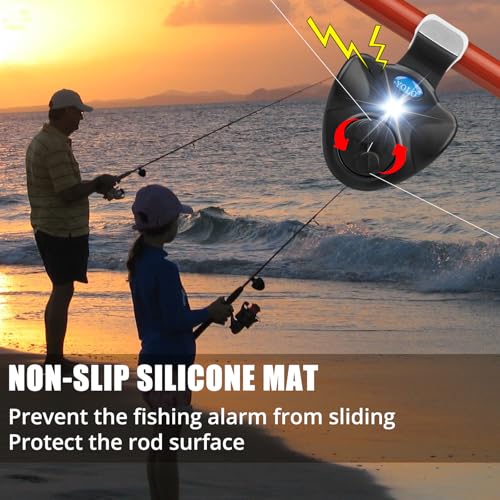 Cooltto Electronic Fishing Bite Alarm with 10 Bonus Batteries – LED & Sound Alert, Sensitive Siren for Day & Night Carp Fishing, Waterproof Sensor for Bank Fishing Rods