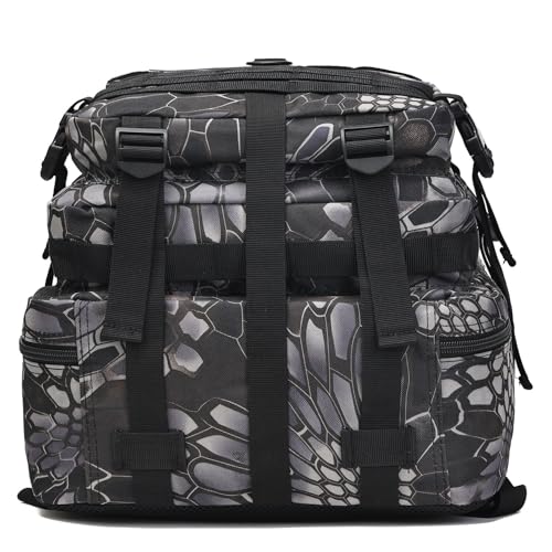 Tactical Backpack for Men, 45L Military Gym Backpacks, Large 3-Day Assault Pack Bug Out Bag MOLLE Daypack for Rucking Fishing Camping (Python camo) - color: Python Camo