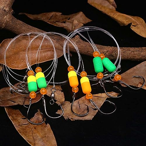 Pompano-Rigs-for-Surf-Fishing-Saltwater-Gear with Double Circle & Wide Gap Hook-6-Pack Surf Fishing Tackle - color: Mixed pack of 6 pcs in 3 colors, size: 2/0 Circle Hook