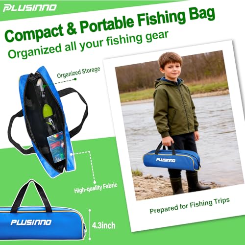 PLUSINNO Kids Fishing Pole with Spincast Reel Telescopic Fishing Rod Combo Full Kits for Boys, Girls, and Adults - color: Green, size: 4FT / 1.2M
