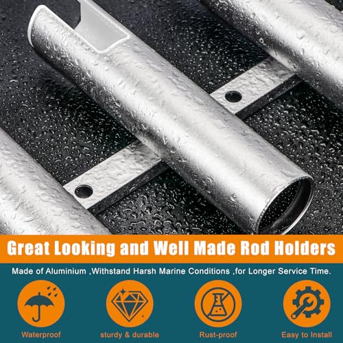3/4 Tube Aluminium Fishing Rod Holders, 3/4 Link Wall-Mounted Pod Rack, Be Suitable for Marine Boat Yacht Camper RV
