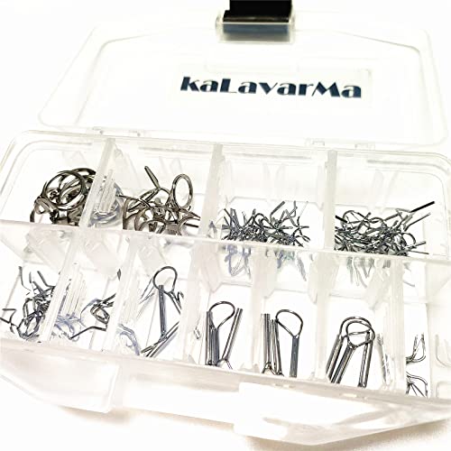 Kalavarma Fly Fishing Rod Repair Guide Kit Classic Fly Rod Wire Loop Fly Tops Sliver,Black,Gun Smoke Color - color: White