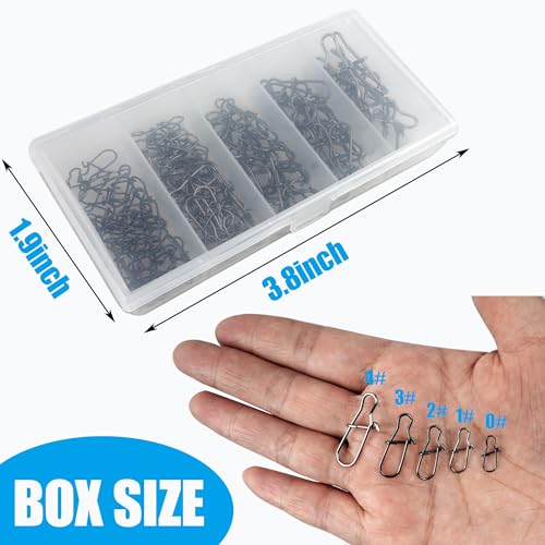 Stainless Steel Duo Lock Snap Clip Kit 100pcs/300pcs Fishing Swivel Lure Snaps High Strength Quick Change Fish Snap Clips Fishing Gear Hooked Snaps for Saltwater Freshwater