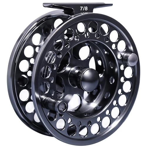 TURMAX MK2 Fly Fishing Reel Combo, CNC Aluminum Large Arbor Fly Reel with 2 Extra Spools and Storage Case, Sealed Carbon Drag, Left/Right Retrieve, 5/6 and 7/8 Line Weight Options - color: Fly Reel (Unloaded), size: 3/4wt (80mm)