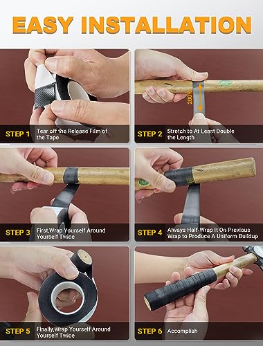 SARDVISA 15FT Self-Fusing Tape, Soft Silicone Grip Tape, Universal Non-Slip Haddle Wrap Tape for Paddle, Bike Handlebar, Fishing Pole, Barbells, Sports & Gym Equipment Tools