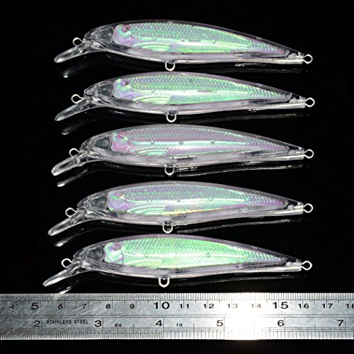 Aorace 20pcs/Lot 11cm/11.73g Unpainted Jerkbaits Blank Lure Bodies Fishing Floating Laser Minnow with Holographic Insert Hard Lure Body