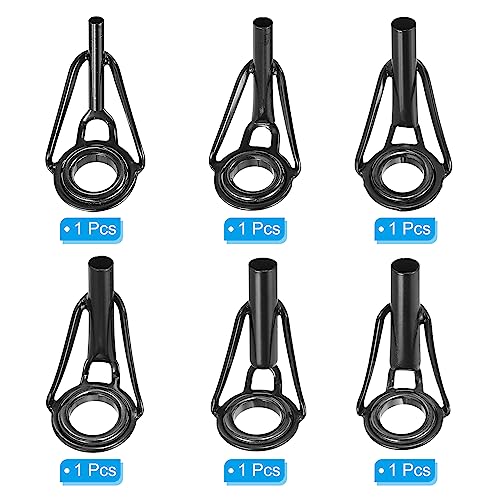 PATIKIL Fishing Rod Tip Repair Kit Stainless Steel Pole Ring Guide Replacement for Saltwater Freshwater Fishing - color: Black, size: 1.6-4mm