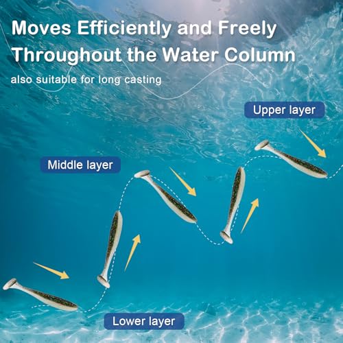 30pcs Soft Plastic Fishing Lures Paddle Tail Swimbaits Soft Baits Lure for Bass Crappie Trout Shad Freshwater Saltwater Fishing Mixed 3.5 Inch 4.7 Inch Swim Bait Kit with Box - color: Black*30