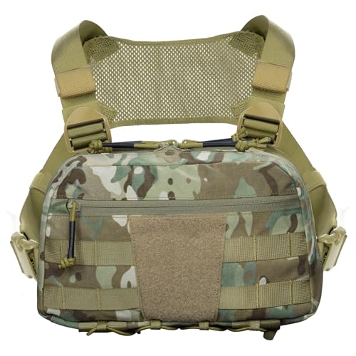Tactical Chest Pack Bag Molle EDC Pouch Bag with CCW Compartment Adjustable Strap Workouts Fishing Hunting - color: Camouflage