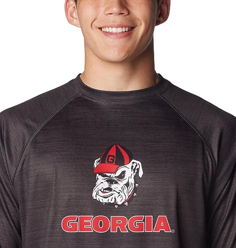 Columbia Men's Collegiate Terminal Tackle Heather Long Sleeve Shirt - color: Uga - Shark Heather, size: 1X