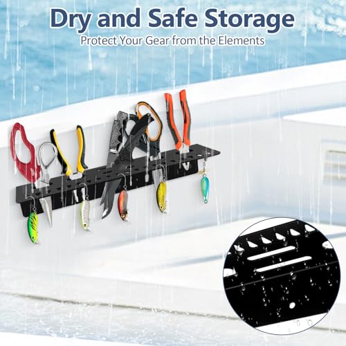 Fishing Tool Holder for Boat,Fishing Tool Organizer for Boat,Pliers,Knives,Lures Holder for Boat,Screw Mount,Black