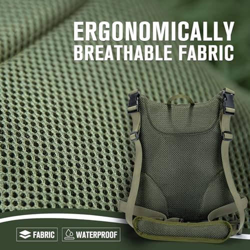 Goture Fly Fishing Chest Pack, Lightweight Chest Pack Tackle Storage Bag, Fly Fishing Waist Pack, Fly Fishing Bag with Adjustable Padded Waist Strap and Neck Strap, Fits Up to 2 Tackle/Fly Boxes - color: A:Green