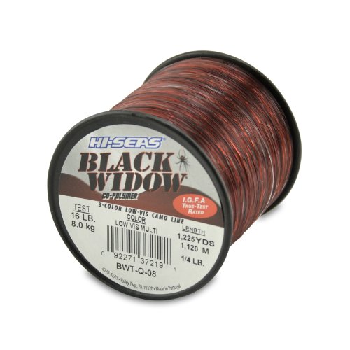 Hi-Seas Black Widow Co-Polymer Line - size: 1,225 Yard, 16 Pound Test