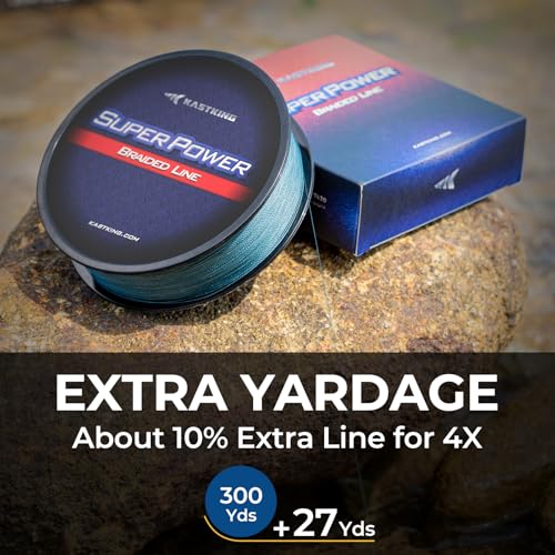 KastKing SuperPower Braided Fishing Line - Abrasion Resistant Braided Lines – Incredible Superline – Zero Stretch – Smaller Diameter – A Must-Have! - color: X4-Camo Aqua, size: 50LB(300 Yds)