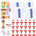 Draupnir 30 Sets Fishing Party Favors Candy Tackle Boxes with 30 Fishing Bobber 30 Thank You Cards for Fishing Theme Decorations