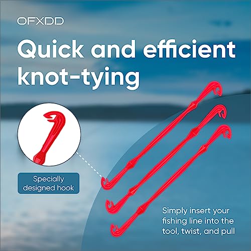 Loop Tyer - Hook Loop Tyer for Fishing - Plastic Fishing Line Knot Tying Tool - color: Red