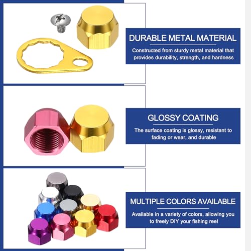 Fishing Reel Screw Nut Caps, Right Handle Knob Locking Plate Nut Replacement Parts - color: Champagne Gold, size: M7