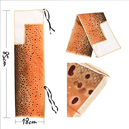 M MAXIMUMCATCH Maxcatch Fly Rod Sock, Thicken Cotton Fabric Protector Rod Cover with 4 Compartments, for 9ft/10ft 4-Sec Fly Rod - color: Brown Trout, size: For 9FT 4-SEC Fly Rod