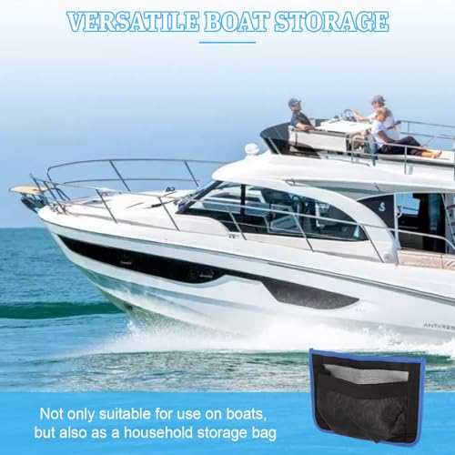 10"x7" Self-Adhesive Storage Mesh Bags, Boat Storage Organizer Mesh Bag with Strong Quadruple Backing, Waterproof Boat Storage Net for Tools Fishing Gear Equipment - 2 Pcs - style: 2 Pcs
