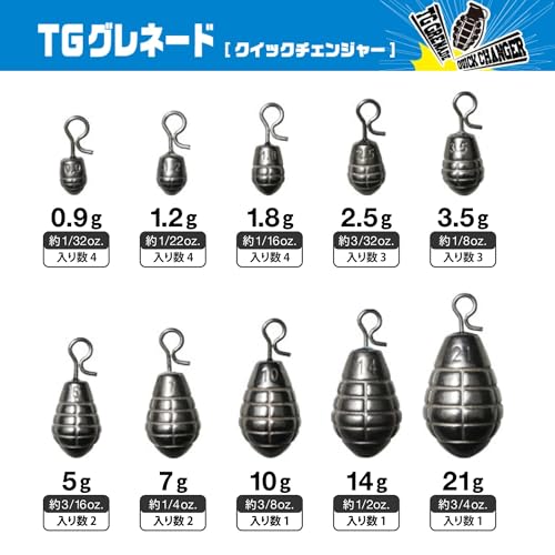 VARIVAS Silver Tungsten Drop Fishing Weight TG Grenade Quick Changer - size: 10 g (1 Piece)