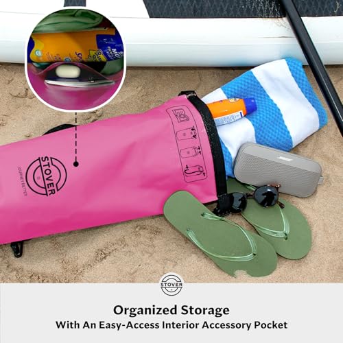 STOVER 5/10/25/30/40/55L Waterproof Dry Bag, Small Lightweight Roll Top Dry Bag Backpack w/Waterproof Phone Case, Kayaking, Travel, Hiking, Fishing, Tubing, Camping, the Beach, Men/Women (Pink) - color: 5l Pink, size: 5L