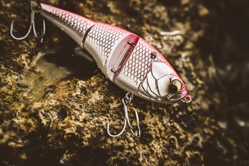 6th Sense – Speed Pump Saltwater Swimbait Fishing Lure, Jointed Hard Bait with Natural Swimming Action - color: Pink Chrome, size: 5in. (1.50oz.)