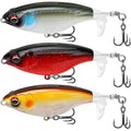 TRUSCEND Popobait Easy Catch Fishing Lures with BKK Hooks, Instant Startup, Longer Cast, Balanced Spray/Sound/Swim, Plopper Topwater Lures for Bass, Trout, Pike, Walleye, Freshwater Saltwater Fishing - color: B1-3.5",0.4oz
