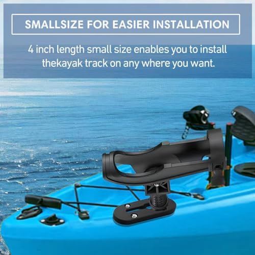 Kayak Track Kayak Low Profile Track,Kayak Rail,Kayak Accessories Mount Track,Kayak Gear Track for Fishing Rod Holder,Kayak Rail Track for Paddle Holders Fish Finder,Cup Holder,Anchor Cleats - size: 4inch2pcs