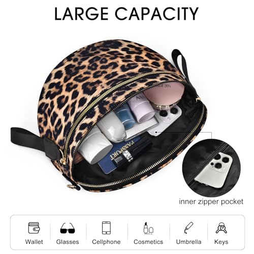 Checkered Nylon Crossbody Bag Bum Bag for Women Mom Large Checkered Fanny Packs with Adjustable Strap - color: Leopard