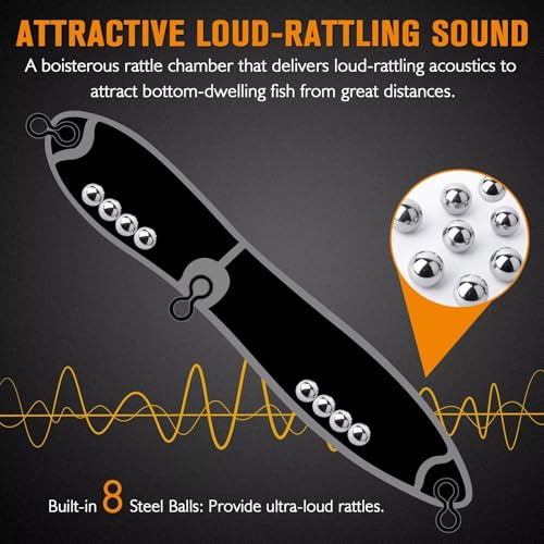 Dovesun Catfish Float Rigs with Catfish Rattles Rattling Catfish Tackle for Bank Fishing Santee Rig 6PCS - color: B-Catfish Rattling Floats * 6PCS
