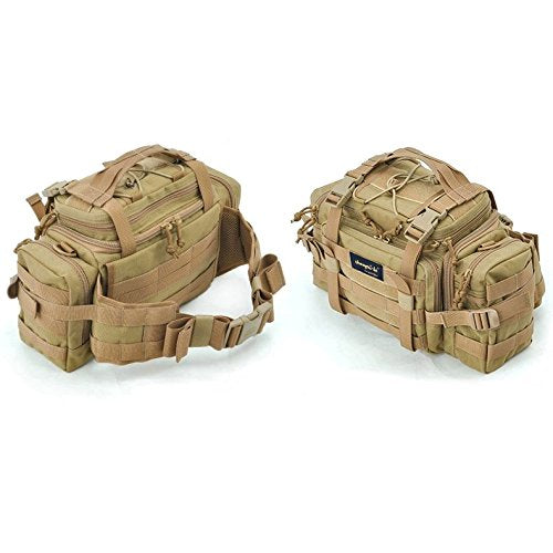 SHANGRI-LA Tactical Range Bag Outdoor Sling Backpack Hiking Fanny Waist Pack - color: Tan