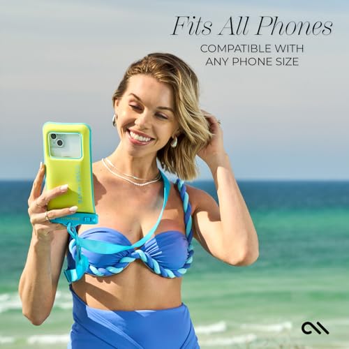 Case-Mate IP68 Waterproof Phone Pouch - Citrus Splash | Touchscreen Floating Waterproof Phone Case with Crossbody Lanyard - Fits All Phones - Beach Cruise Ship Travel Essentials - color: Citrus Splash