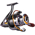 Sougayilang Spinning Fishing Reels with Left/Right Interchangeable Collapsible Wood Handle Powerful Metal Body 5.2:1/5.1:1 Gear Ratio Smooth 11BB for Inshore Boat Rock Freshwater Saltwater Fishing - size: DK5000