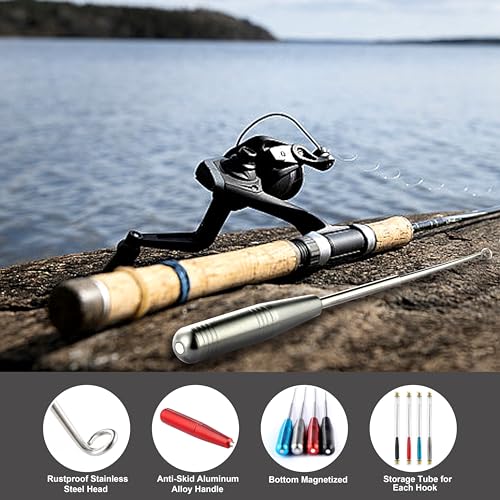 4PCS Fishing Hook Remover, Stainless Steel Fish Hook Remover Tool for Finishing, Storage Tube Included